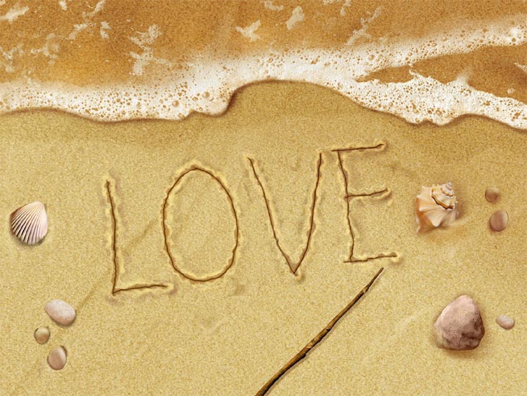 IMMAGINE D'AMORE LOVE SABBIA